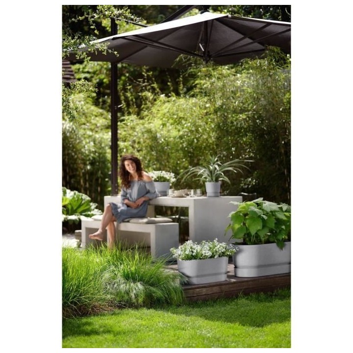 Planteur Ovale ELHO - GREENVILLE - Plastique - Avec roulettes - Living