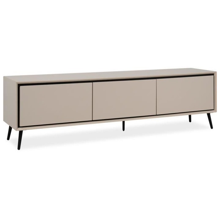 Meuble TV Arona - Capuccino / Noir - 3 abbatants - 175 x 50 x 38 cm