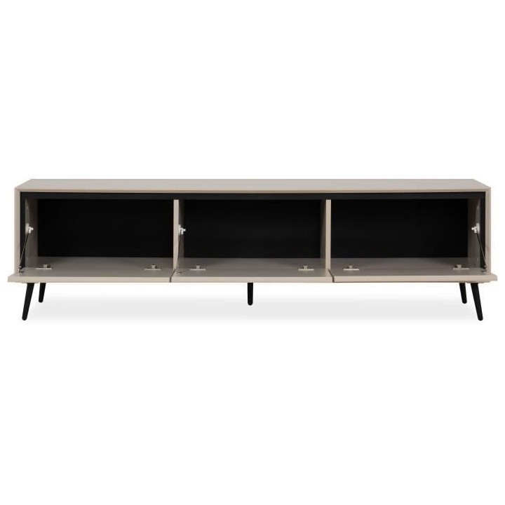 Meuble TV Arona - Capuccino / Noir - 3 abbatants - 175 x 50 x 38 cm