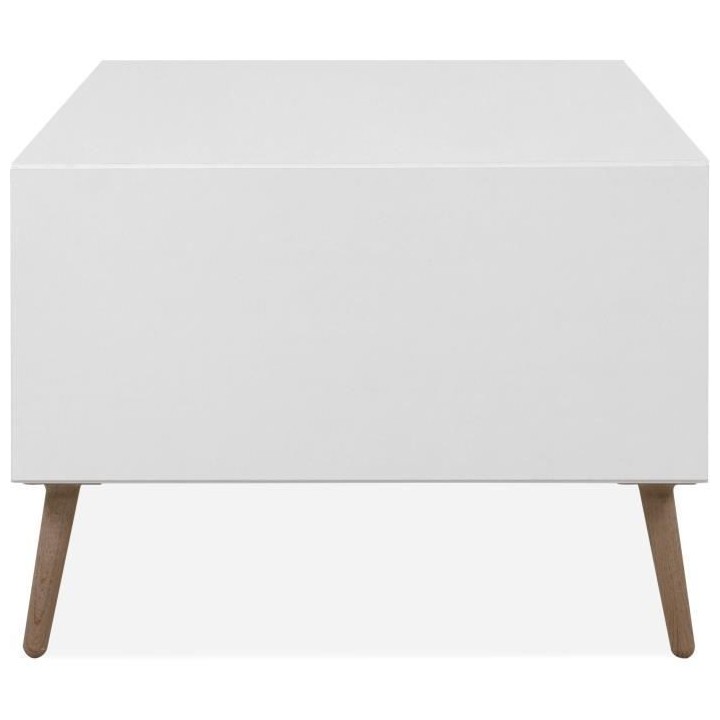 Table basse - ARONA - Rectangulaire - Blanc / Chene artisan - 94 x 40