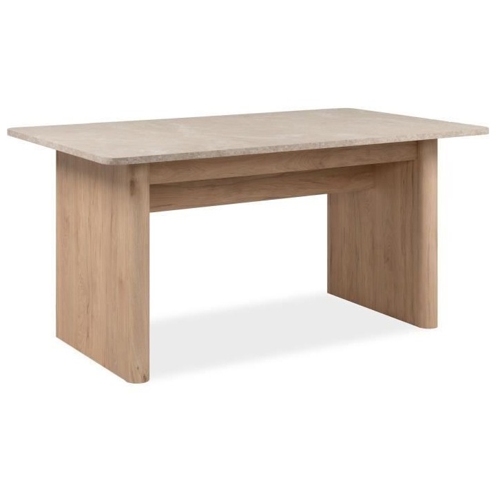 Table extensible - Sai 80A - Décor Chene Jackson / Imitation pierre b