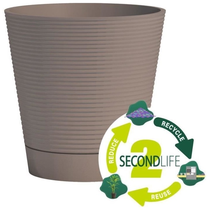 Pot réserve d'eau - GARDEN ID - Green Care Sense Taupe 40 cm - Garant