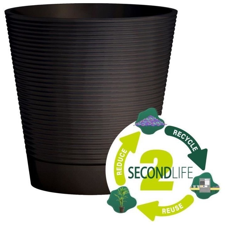 Pot réserve d'eau - GARDEN ID - Green Care Sense Noir-Anthracite 40 c