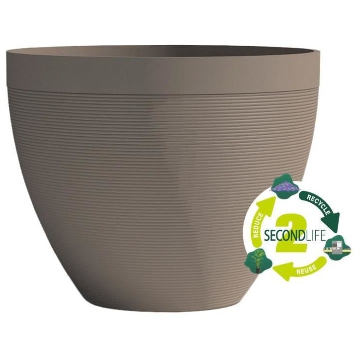 Pot de fleurs - GARDEN ID - Green Care Impact Taupe - 50 x 41 cm - Gar