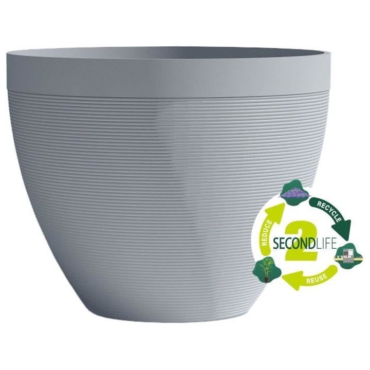 Pot de fleurs - GARDEN ID - Green Care Impact Bleu-Gris - 50 x 41 cm -