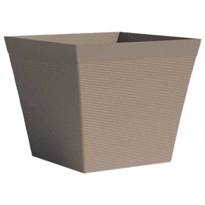 Pot carré - GARDEN ID - Green Care Impact Taupe - 39 x 33 cm - Garant
