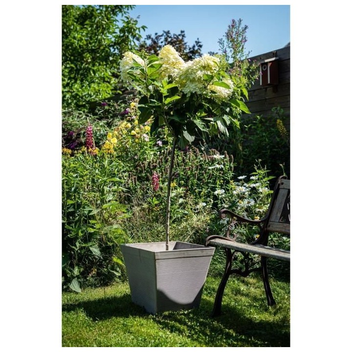 Pot carré - GARDEN ID - Green Care Impact Taupe - 39 x 33 cm - Garant