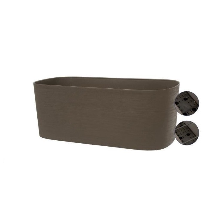 Jardiniere XL a réserve d'eau - GARDEN ID Respect - Taupe 80 x 38 cm