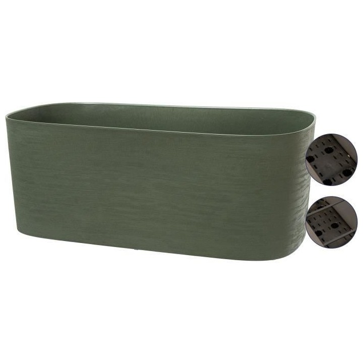 Jardiniere XL a réserve d'eau - GARDEN ID Respect - Vert de gris 80 x