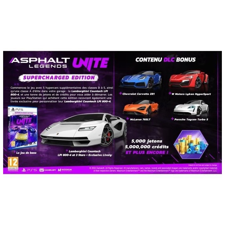Asphalt Legends Unite - Jeu PS5 - Supercharged Edition