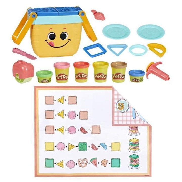 Play-doh Pique-Nique des Formes, Jeu de pâte a modeler prescolaires,