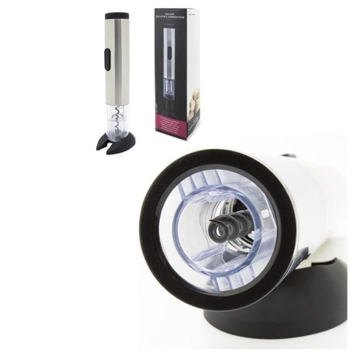 Tire-bouchon électrique acier inox + coupe capsule - Tire-bouchon ave