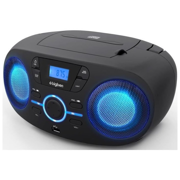 BIGBEN CD61NUSB LECTEUR CD/USB/RADIO portable avec effets lumineux - N