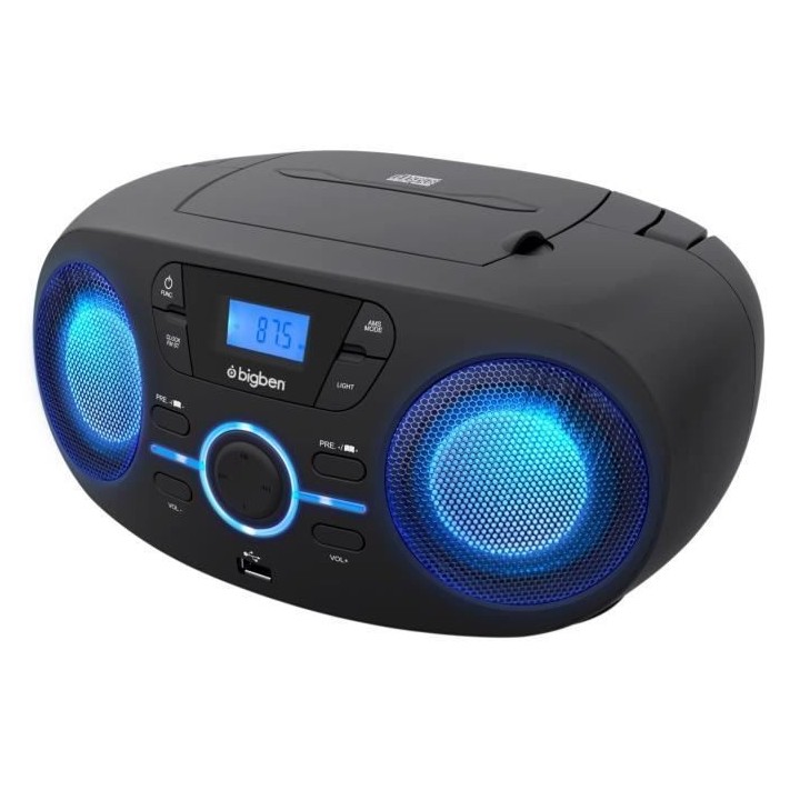 BIGBEN CD61NUSB LECTEUR CD/USB/RADIO portable avec effets lumineux - N