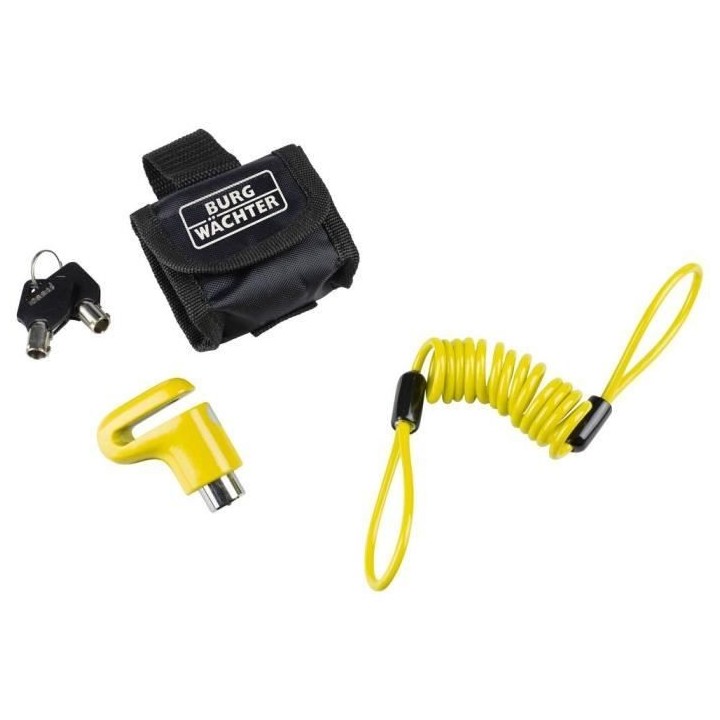 Antivol vélo câble - BURG WACHTER - 520 50 Yellow SB - Câble acier