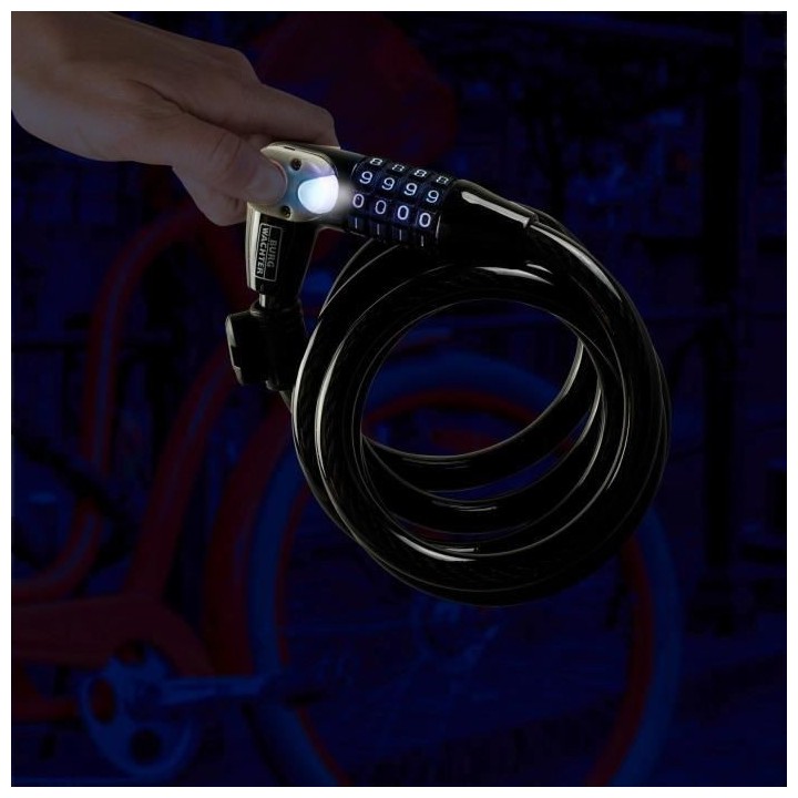 Antivol vélo - BURG WACHTER - 230 180 L - Code, 180 cm, acier 12 mm,