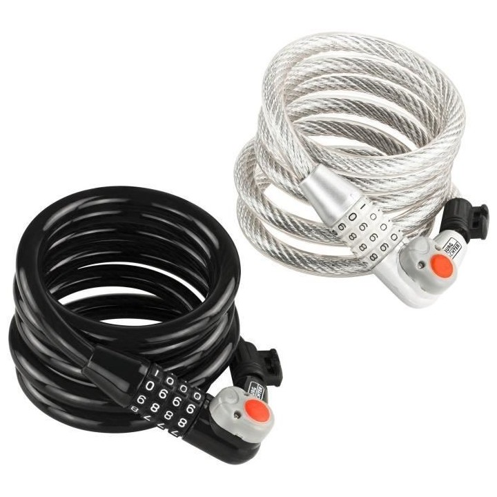 Antivol vélo - BURG WACHTER - 230 180 L - Code, 180 cm, acier 12 mm,