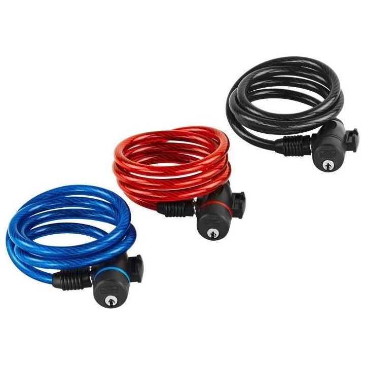 Câble antivol vélo - BURG WACHTER - 1 260 100 - Spiral 100 cm, acier