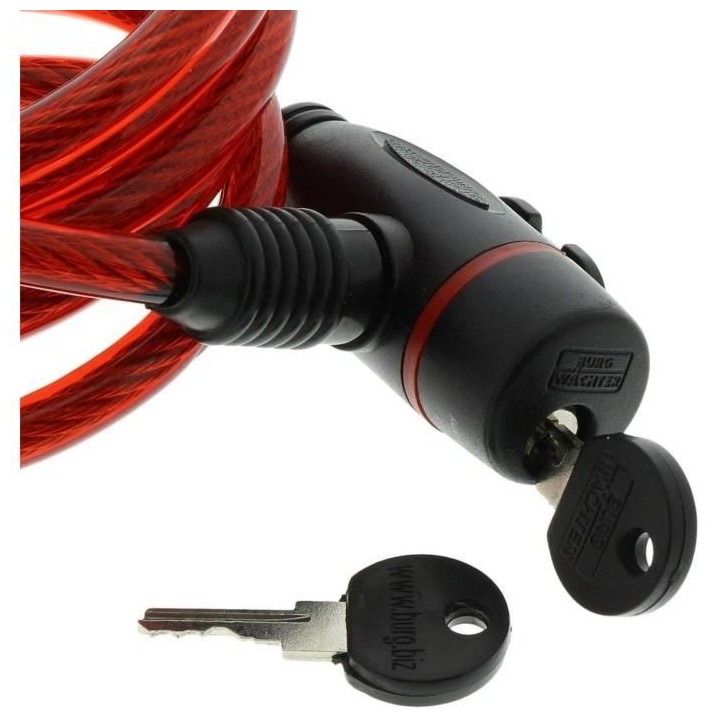 Câble antivol vélo - BURG WACHTER - 1 260 100 - Spiral 100 cm, acier