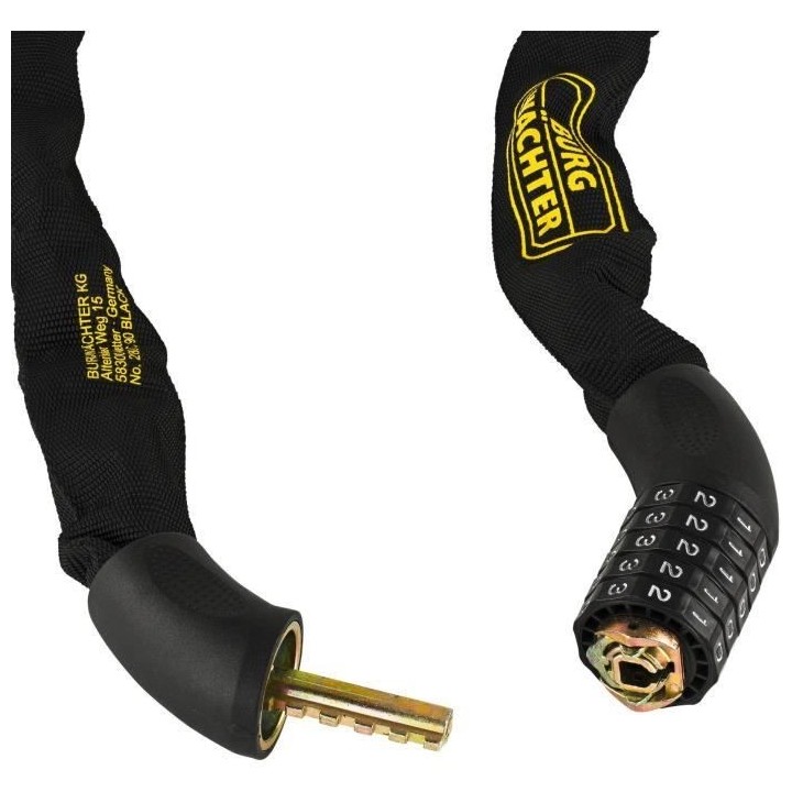 Antivol vélo chaîne - BURG WACHTER - 280 C 90 BLACK - Acier 6 mm, ga