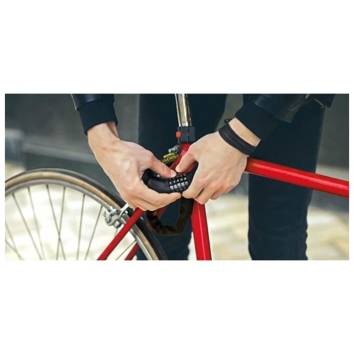 Antivol vélo chaîne - BURG WACHTER - 280 C 90 BLACK - Acier 6 mm, ga