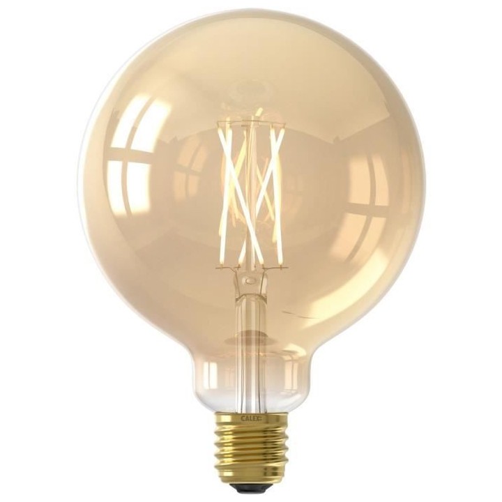 Ampoules connectées Calex LED Filament connectée Globe ambre G125 E2