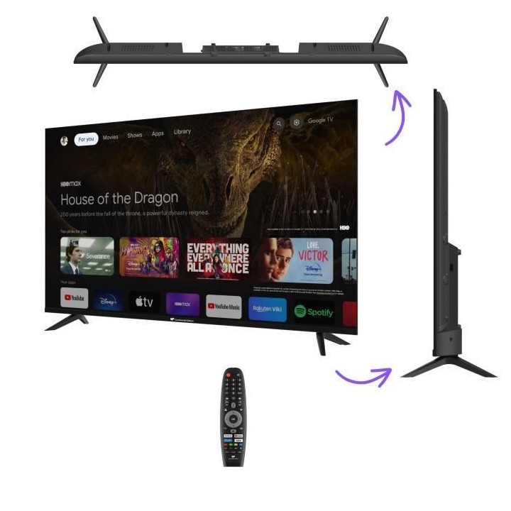 TV LED - CONTINENTAL EDISON - CELED55SQLDV24B6 - 55'' (139 cm) - QLED