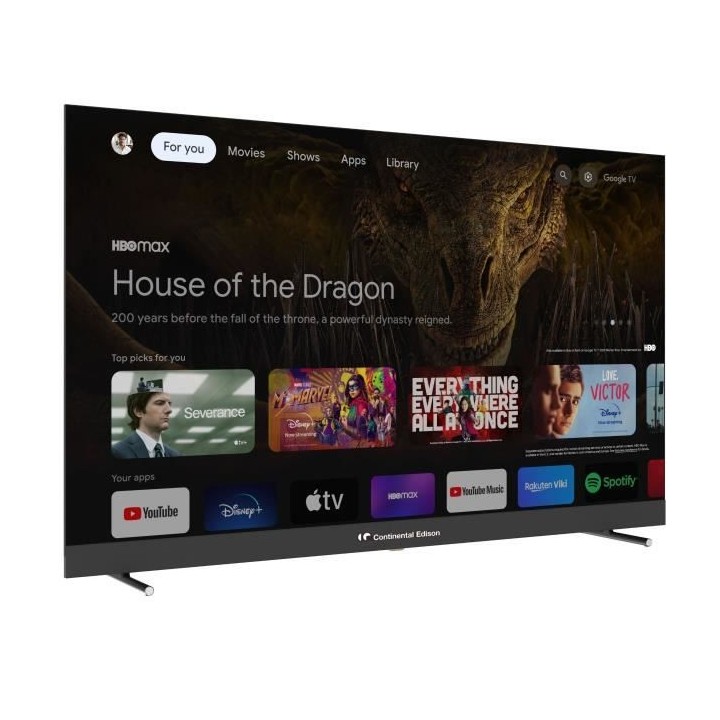 TV LED - CONTINENTAL EDISON - CELEDGAM55QV24B6 - 55'' (139 cm) - QLED