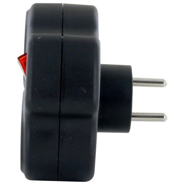 Domino 3x16A - CHACON - Triangle avec interrupteur - Noir