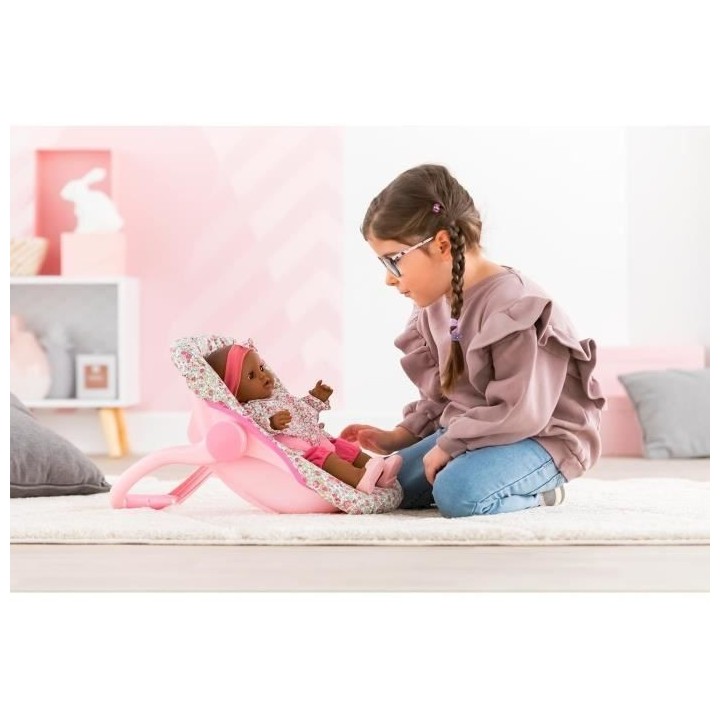 Porte-poupon fleuri pour poupon 36 et 42cm - COROLLE - Accessoire lég