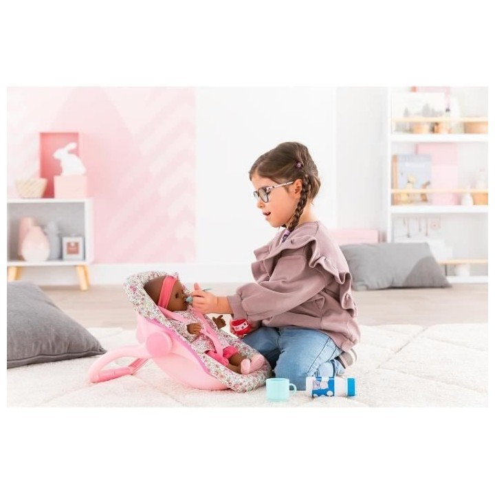 Porte-poupon fleuri pour poupon 36 et 42cm - COROLLE - Accessoire lég