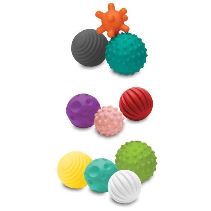 INFANTINO Set de 10 balles sensorielles multicolores