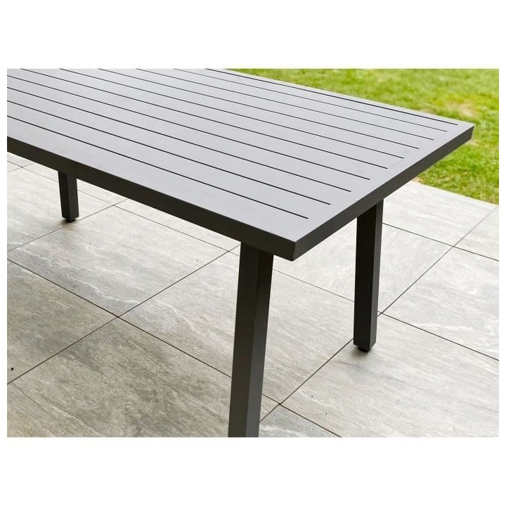 Ensemble repas de jardin ANTALYA 9 places en aluminium - GRIS ANTHRACI