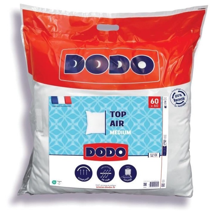 Oreiller - DODO - MEDIUM TOP AIR - 60 x 60 cm - Blanc
