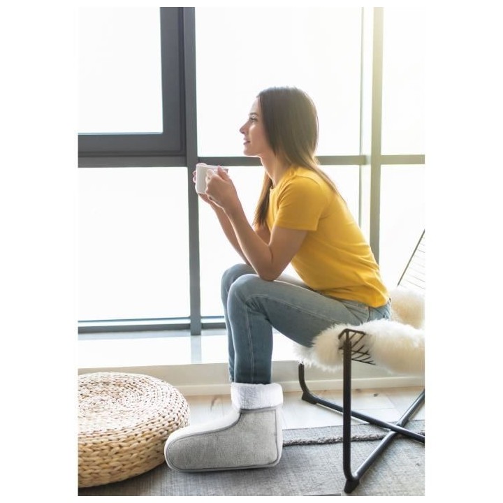 Chauffe-pieds DOMO - Chanceliere - Gris - 3 niveaux de chaleur - Super
