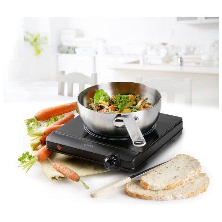 Plaque de cuisson céramique - DOMO - 1 feu - 25,3 x 28,7 x 7 cm - DO3