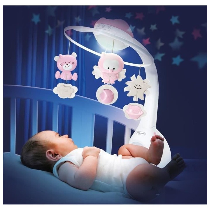 INFANTINO Mobile Fille Douce Nuit 3 en 1 Rose