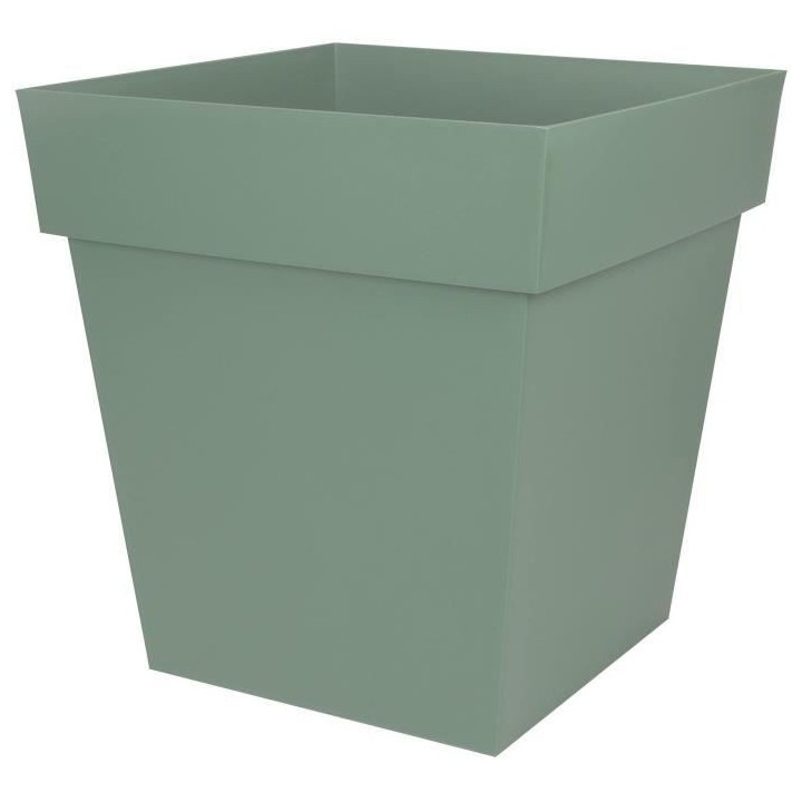 EDA PLASTIQUE - Pot carré Toscane - 50 cm - 87 L - Vert laurier