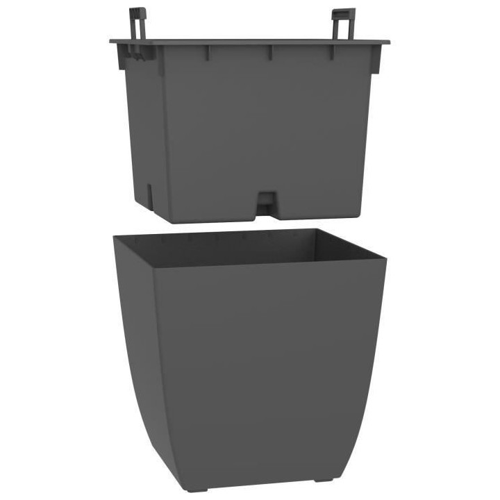 EDA Bac a Fleurs Carré Diva Stone 42 L - avec Bac Amovible - Extérie