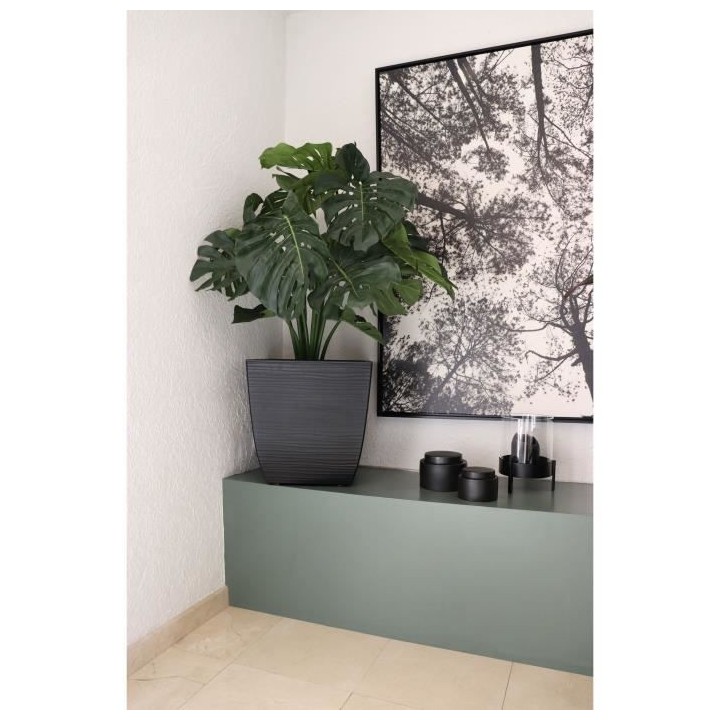 EDA Bac a Fleurs Carré Diva Stone 42 L - avec Bac Amovible - Extérie