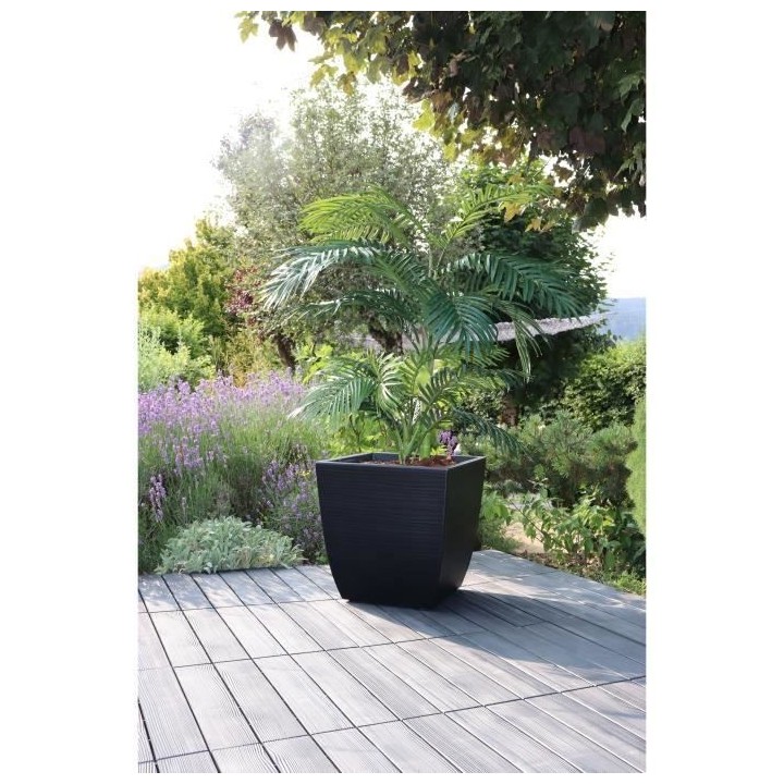 EDA Bac a Fleurs Carré Diva Stone 42 L - avec Bac Amovible - Extérie