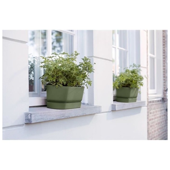 Planteur Ovale GREENVILLE - Plastique - Ø50 - Leaf Green