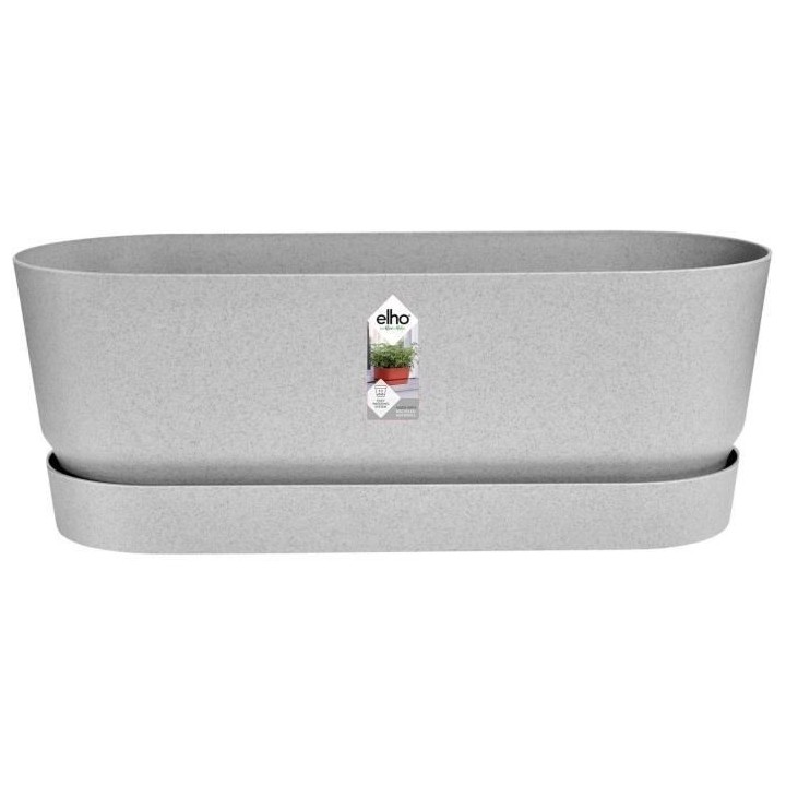 Planteur Ovale GREENVILLE - Plastique - Ø50 - Living ciment