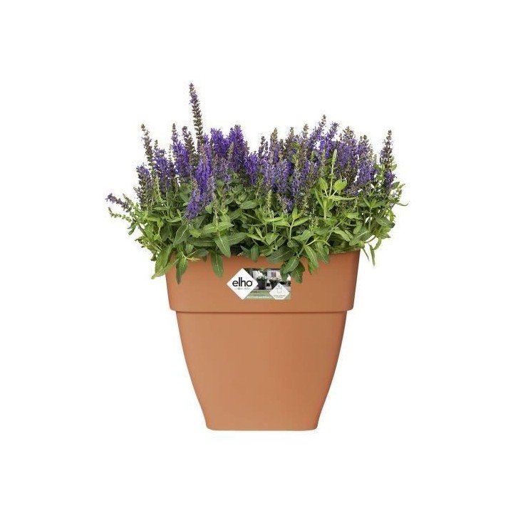 Elho Vibia Campana Bac a fleurs Carré 37 - Marron - Ø 36 x H 36 cm -