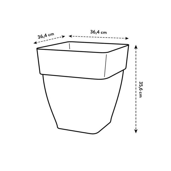 Elho Vibia Campana Bac a fleurs Carré 37 - Marron - Ø 36 x H 36 cm -