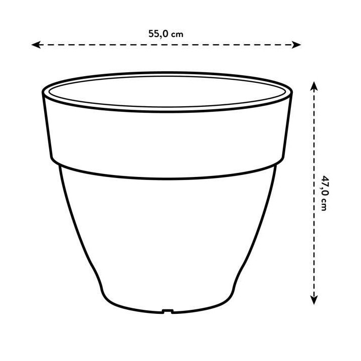 Elho Vibia Campana Bac a fleurs Rond 55 - Marron - Ø 55 x H 47 cm - e