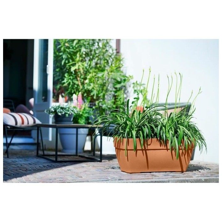 Elho Vibia Campana Bac a fleurs Terrasse 80 - Marron - L 77 x B 35 x H