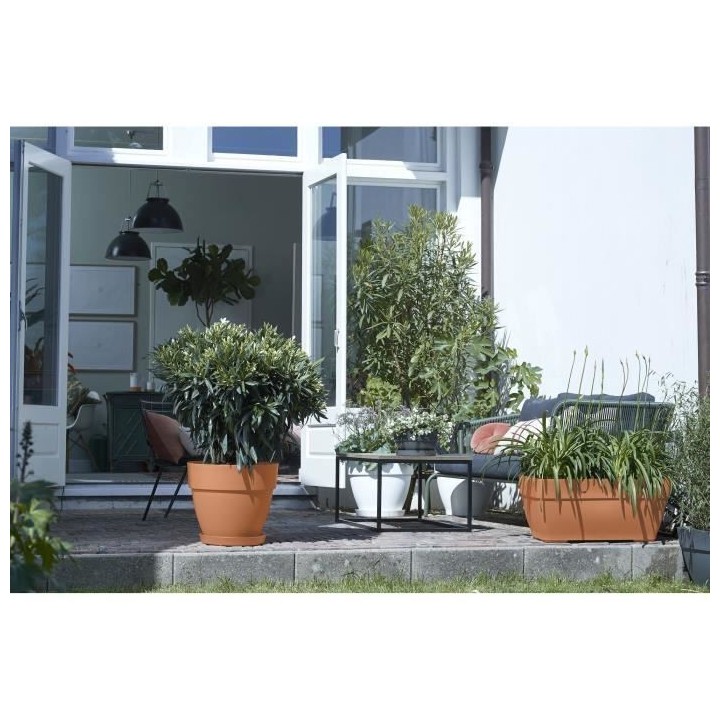 Elho Vibia Campana Bac a fleurs Terrasse 80 - Marron - L 77 x B 35 x H