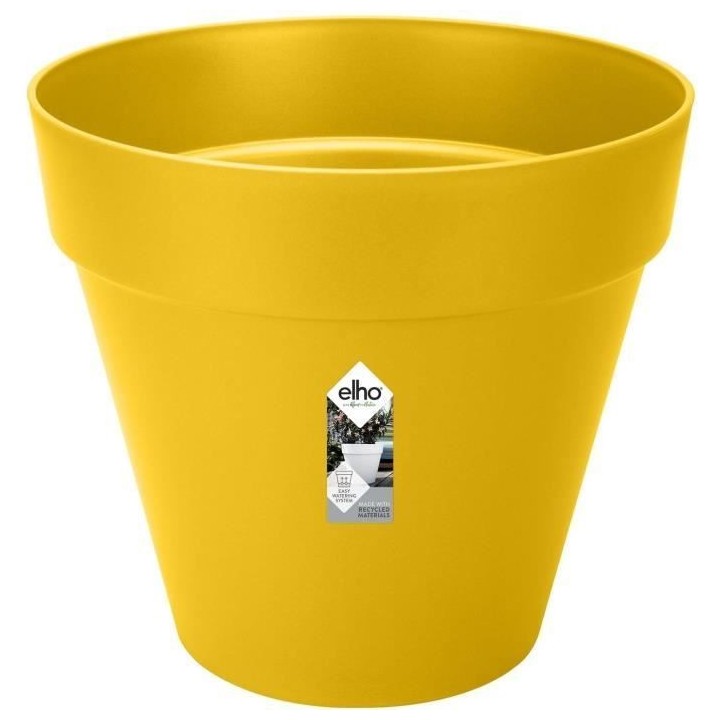 Pot De Fleurs Rond LOFT URBAN - Plastique - Percé - Réservoir - Avec