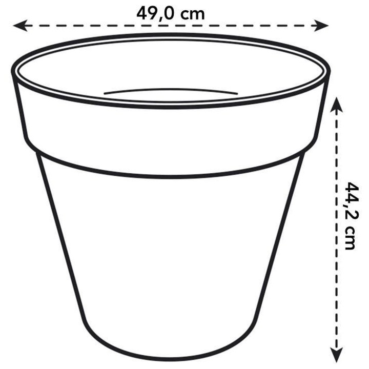 Pot De Fleurs Rond LOFT URBAN - Plastique - Percé - Réservoir - Avec